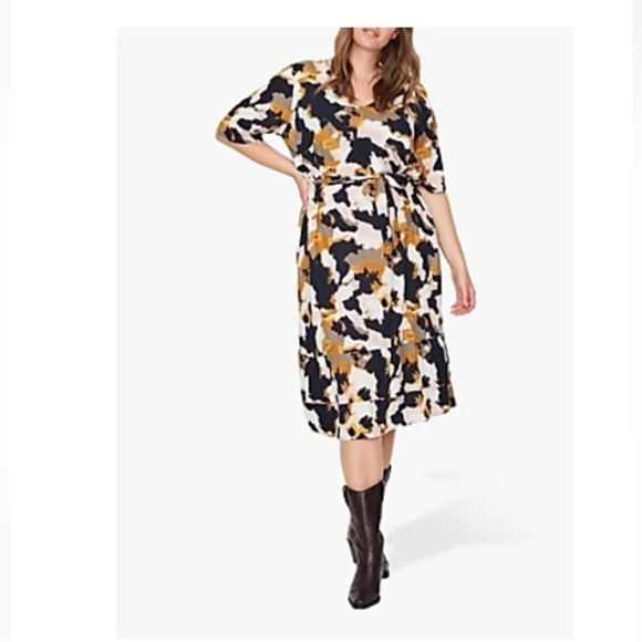 juna rose curve jivas midi dress vanilla rose - Picture 1 of 7